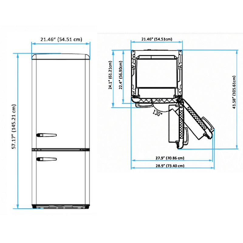 iio Retro 22" Bottom Freezer 7 Cu. Ft. Refrigerator & Reviews Wayfair